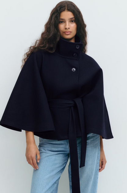 Belted Cape Jacket - By Miralo
