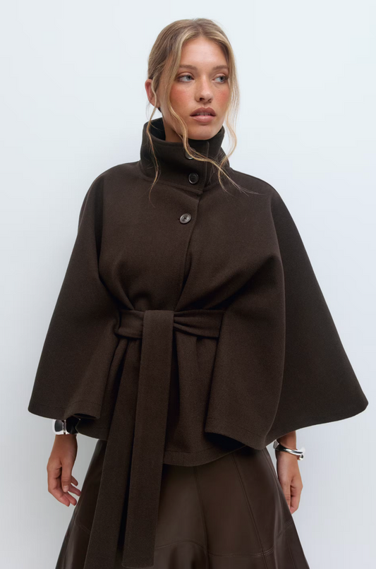 Belted Cape Jacket - By Miralo