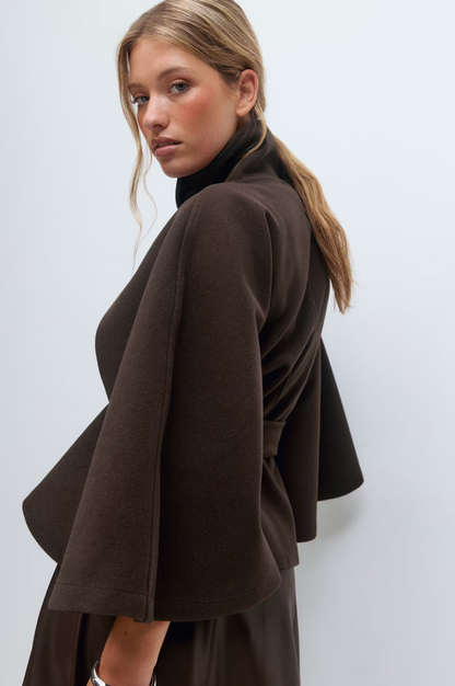 Belted Cape Jacket - By Miralo