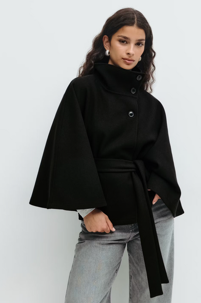 Belted Cape Jacket - By Miralo