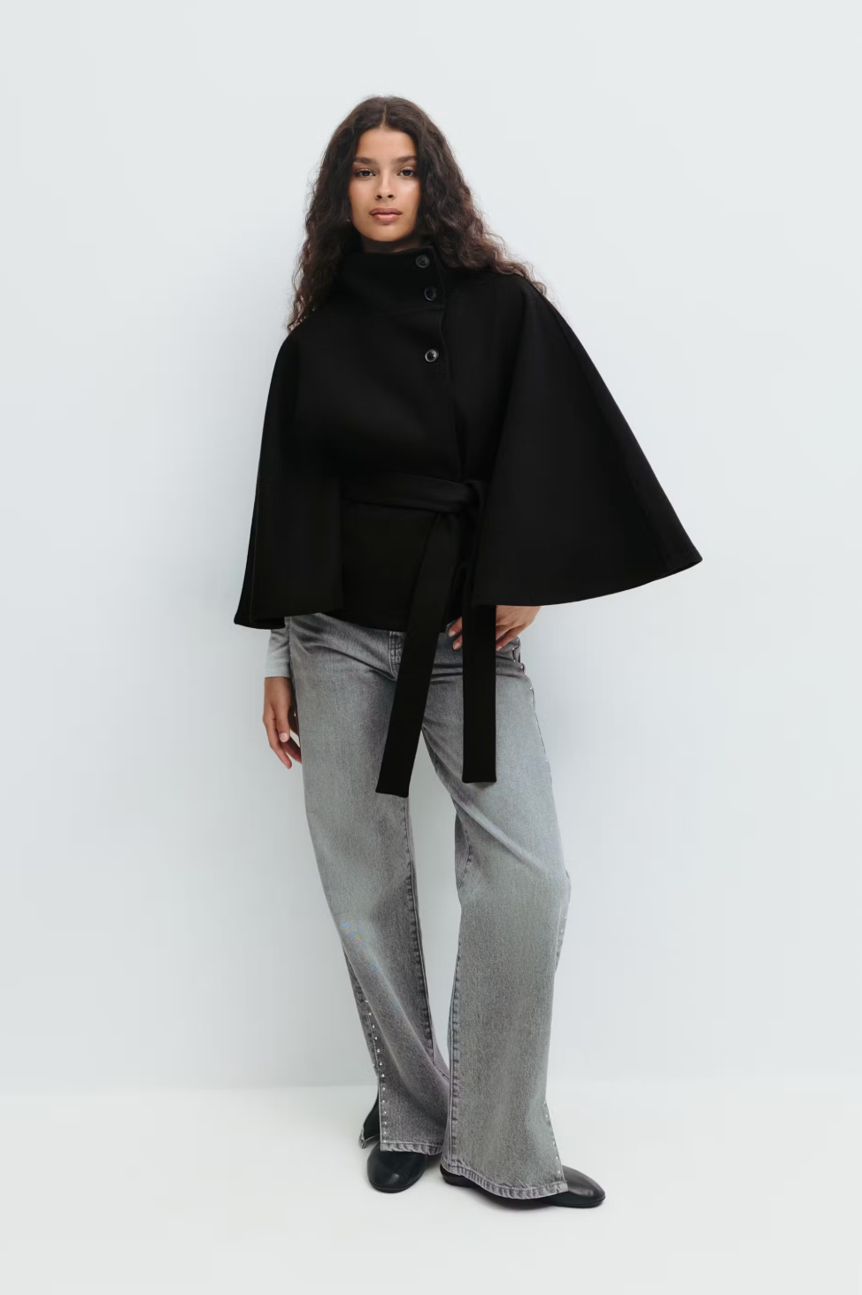 Belted Cape Jacket - By Miralo