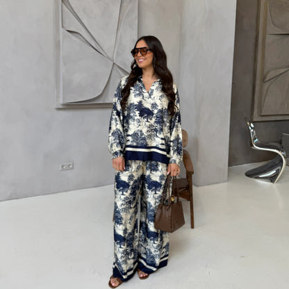 The Office Edit - Patterned Two Piece Set